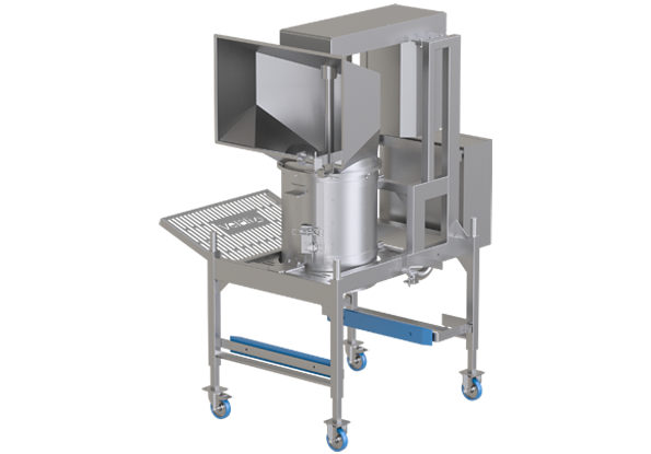 Velati spreader in stainless steel, compliant with MOCA/Hygienic Design: positioned between the grinder and mixer, it opens the ground meat with fixed and rotating pins, creating a continuous bed on the belt to better distribute fat within the lean meat.